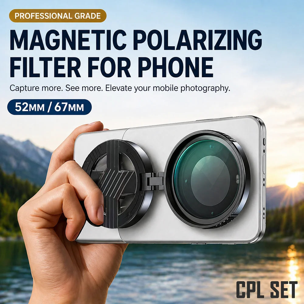 Magnetic Holder Universal 52MM 67mm CPL Filter Circular Phone Camera Lens Polarizer Filter Lens Reduce Glare on Water Fishing